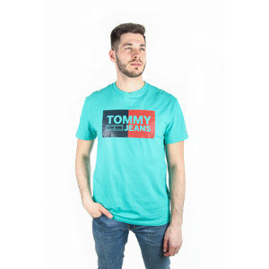Tommy Hilfiger pánské tyrkysové tričko Essential - XXL (399)